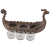 Nordic Drakar Viking Ship Tea Light Holder Bronze 3 Tea