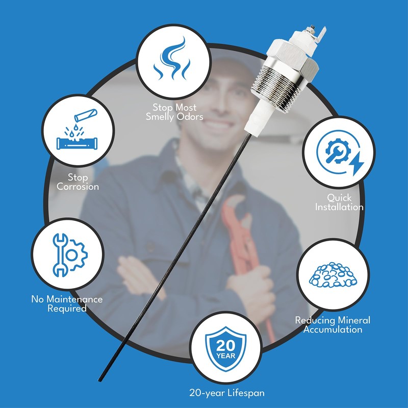 Powered Anode Rod for Water Heater Tank(40-89 Gallon Tank), Electrical