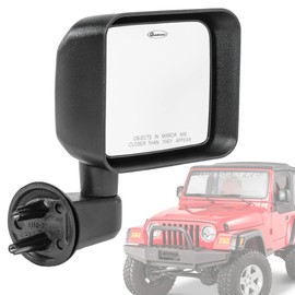 Quadratec Replacement Mirror for Passenger Side, Black - Fits Jeep Wrangler JK 2007-2018 - Looks Like Factory Mirrors - Use as Replacements or as Extra Site for Offroad Tube Doors