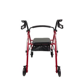 iLIVING ILG-800R Burgundy Rollator Walker – Heavy Duty Frame, Adjustable Height, Easy-Fold Design and Smart Brake Lock for Adults
