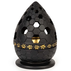 Xisakaca Incense Burner Holder, Bakhoor Frankincense Charcoal Censer Resin Stand, Ideal for Aromatherapy Yoga Spa, Home Christian Church Decor (Black)
