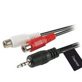 6" 3.5mm Stereo (M) to Dual RCA (F) Audio Cable (Black)
