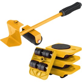 Heavy Duty Furniture Lifter Kit with 4 Sliders Heavy Furniture Roller Move Tool Set for Sofas, Couches and Refrigerators Easy and Safe Moving (yellow)