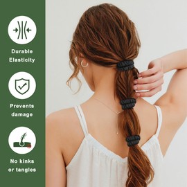 4Pcs Mulberry Silk Scrunchies for Hair, 100% Pure Silk Hair Ties, No Damage Silk Hair Scrunchies for Women Girls, Elastic Ponytail Holders for Hair Care