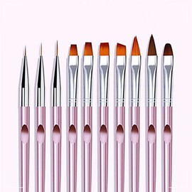 Nail Art Acrylic 10-Piece Nail Brush Set Fine Brush Gel / 네일아트 아크릴 10종 네일브러쉬 세트 세필 브러쉬 젤
