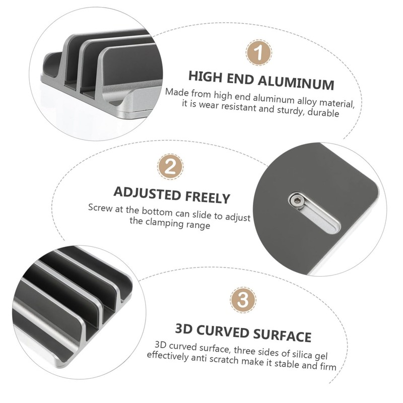 Angoily Aluminum Vertical Laptop Stand Desktop Holder for Laptops and