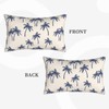 Navy Blue Palm Tree Lumbar Throw Pillow Covers Coastal Tropical