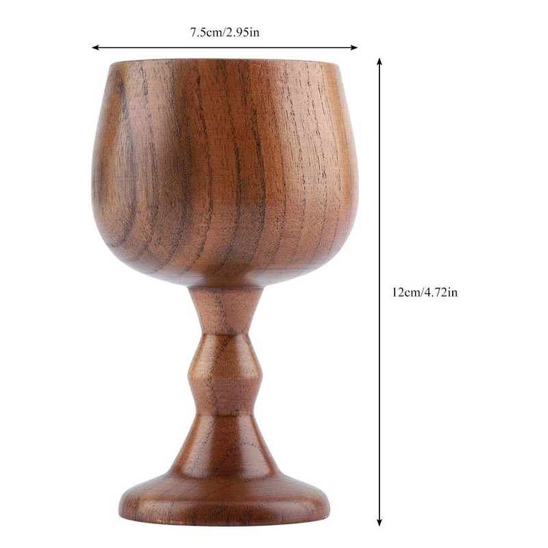 VIFERR Wooden Goblet Vintage Wooden Wine Goblet First Class Natural