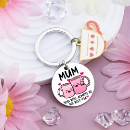 Mom Keychain Cute Gifts For Mom From Daughter Son Funny Gift For Mother Mama Mom Christmas Birthday Mothers Day Gifts For Her You Will Always Be My Best-Tea Unique Key Ring Gift Ideas