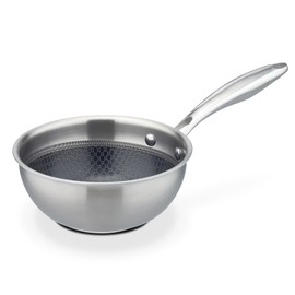 GSW Inoxxa Black Sauté Pan, Small Stainless Steel Pan, Coated Saute Pan, High-Quality Small Non-Stick Saute Pan for Induction, Ceramic, Gas & Electric, 16 cm