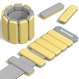 2025 Upgraded Sportneer Wrist Weights for Women Men 2 lbs (1 lb Each) Adjustable Silicone Weighted Bracelet Set for Gym Yoga Pilates Cardio Strength Training Wearable Arm Hand Workout Weights