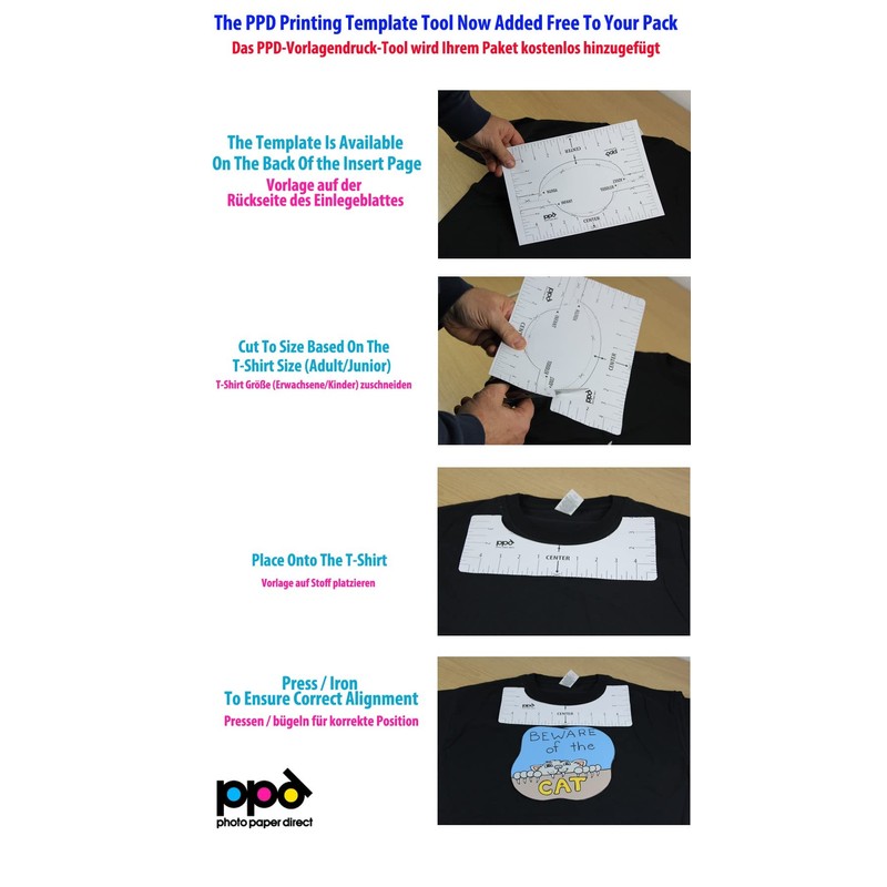 PPD Inkjet PREMIUM Iron-On Dark T Shirt Transfers Paper 11x17