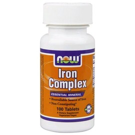 NOW Iron Complex, 100 Tablets (Pack of 3)