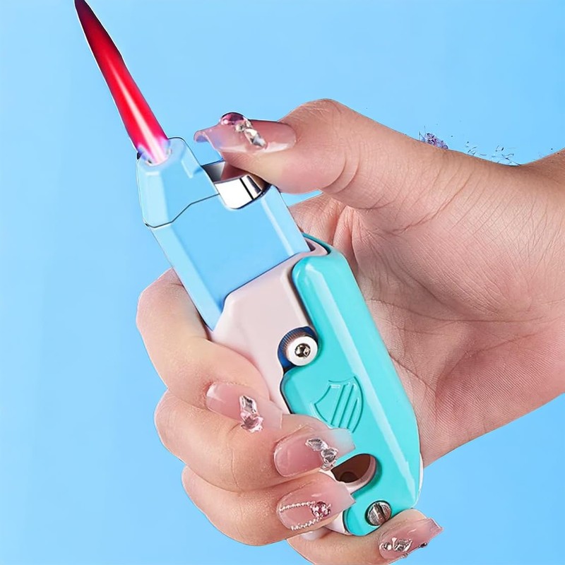 NIVEK Carrot Knife Lighter Refillable Red Flame Windproof Decompression Lighter