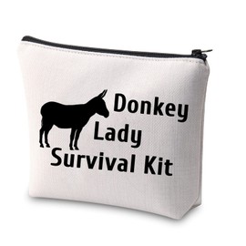Donkey Lady Survival Kit Makeup Bag Donkey Lover Gift Cute Donkey Farm Cosmetics Bag Farmer Gift Donkey Mom Crazy Donkey Lady Gift