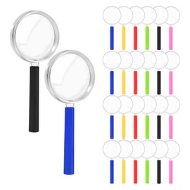 24 Pack Plastic Magnifying Glasses,Colorful 3X Magnifier, Hand Held Magnifying Glasses for Party Favors, STEM Education, Reading, Exploration,6 Colors