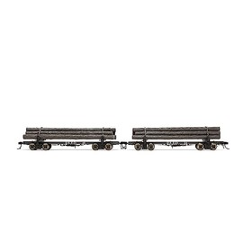 Rivarossi St. Regis Paper Skeleton Log Cars #49 & #54 HO Scale Two-Pack Model Train Lumber Rail Cars HR6631