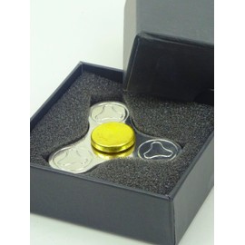 Christmas Concepts® - Metal Tri Round Hand Fidget Spinner - Stress Reducer, Stress Relief, Autism - Silver and Gold Design