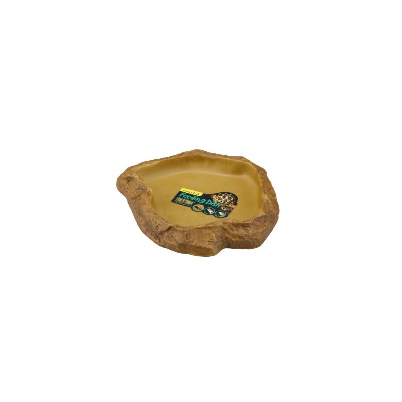 EXO TERRA PT2812 Feeding Dish, For Reptiles, Natural Rock Image,