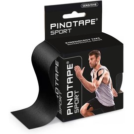 Pinotape Sport Sensitive Tape Light Black 5 cm x 5 m Waterproof Kinesio Tape for Sensitive Skin Latex Free Strong Adhesion 3 Tapes 5 Metres Each = 15 Metres