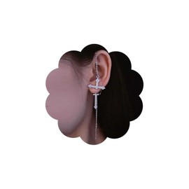 Iaceble Boho Crystal Cross Ear Jacket Earrings Cz Cross Stud Earrings Silver Rhinestone Cross Earrings Religious Cross Climber Cuff Earrings Cross Crucifix Front Back Earrings Jewelry for Women