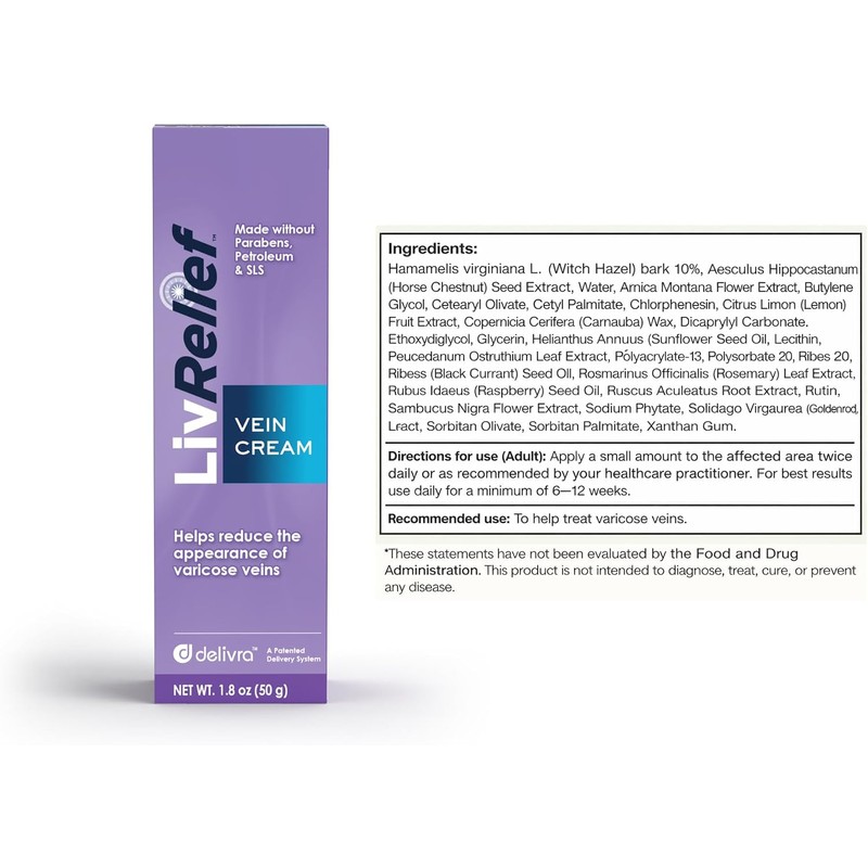 LivRelief - Crema de venas varicosas- 50 gramos