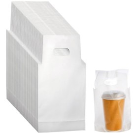 Milk Tea Packaging Bags, 100 Count, Handbag, 700ml, Disposable Cola Coffee Single Cup Bag Storage Bags