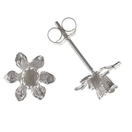 7MM Daffodil Flower/Floral Stud Earrings/Ear Studs for Women/Teenage/Girls - 925 Sterling Silver - Great Detail