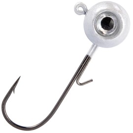 Dr.Fish Paquete de 10 plantillas de ojos redondos, plantillas de agua salada, cabezales de anzuelo holográficos 3D, cabezales de pesca de bola, anzuelos de acero al carbono, anzuelos de bajo en la costa, cabeza de pompano Striper Halibut 1/16 oz