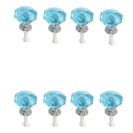 10 Pcs Crystal Cabinet Drawer Knob Handle Jewelry Box Gift Case Knobs Single Hole Pull Handles Mini Handle (Blue)