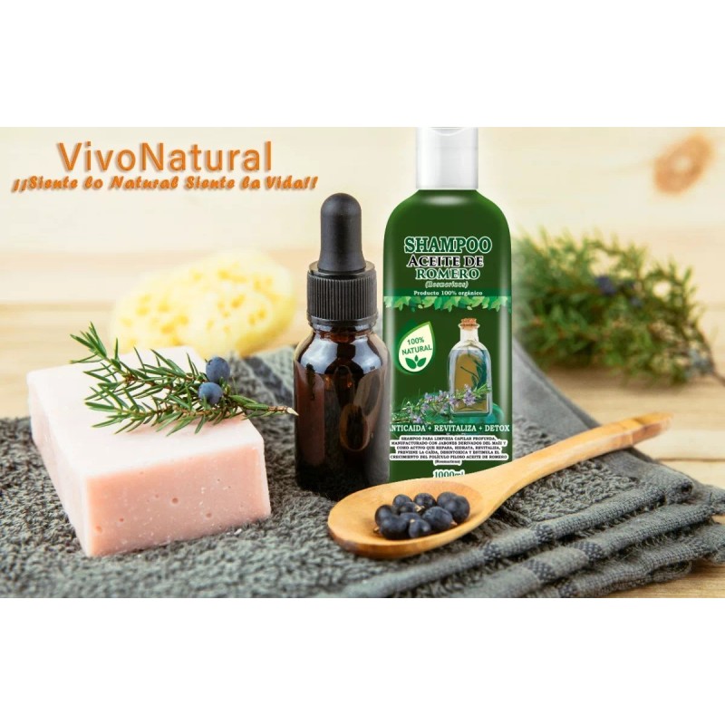 VIVONATURAL 2 Shampoo De Romero Anti-caída, Fortalece, Nutre, Sin Sal.