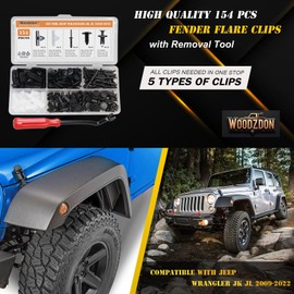 155pcs Grille Retainer Fender Flare Clips for Jeep Wrangler JK JL 2009-2022