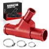 Weldless Aluminum Radiator Coolant Y-Pipe Coolant Hose Connector Pipe for