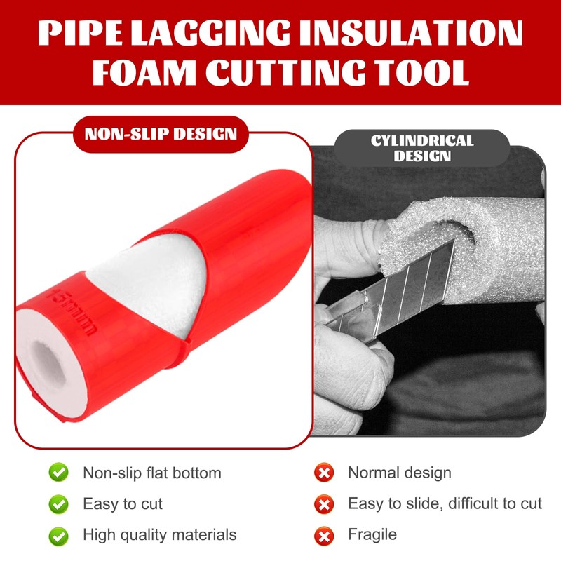 LYPPUL Pipe Lagging Insulation Foam Cutter Tool for 15mm, 22mm,
