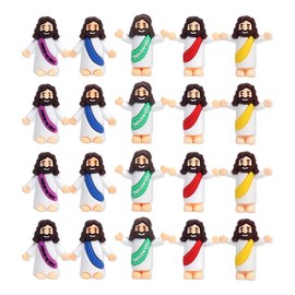 10 Sets Easter Tiny Jesus Toys，Everyone Needs a Little Jesus Gifts Religious Supplies Party Favors Gift for Church and Sunday School - Specification: 20Pcs-Jesus