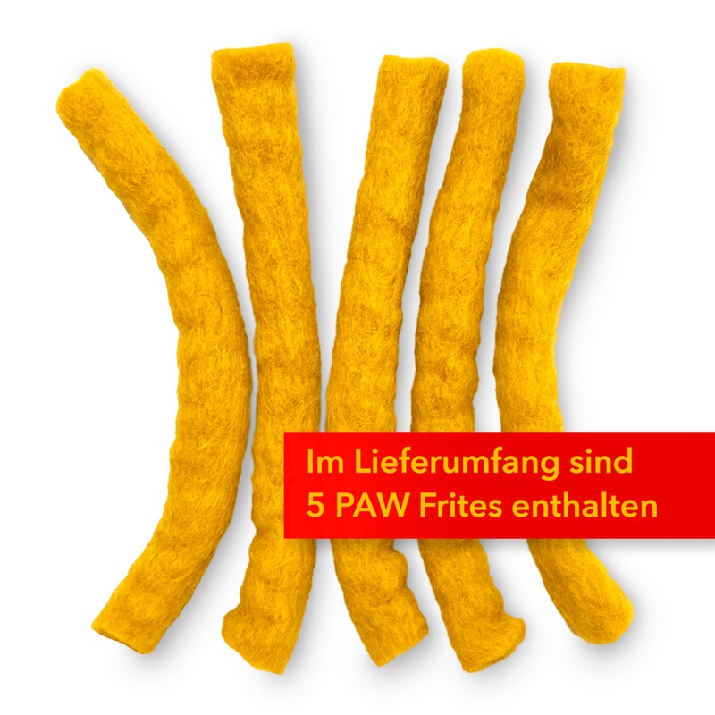 MEWOW 5 Felt Fries Cat Toy PAW Frites Pure Virgin