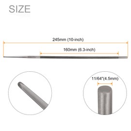 sourcing map Chainsaw File, 11/64"(4.5mm) Round Sharpening Hand Files Tool with Spiral Cut for Chain Chainsaw Sharpening, Grinding