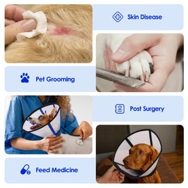 KOESON Dog Cone Collar, Soft Cones for Large Dogs, Professional Large Dog Surgery Recovery Cone with Adjustable Hook & Loop, Comfortable Pet Elizabethan Collars to Stop Licking, Blue L