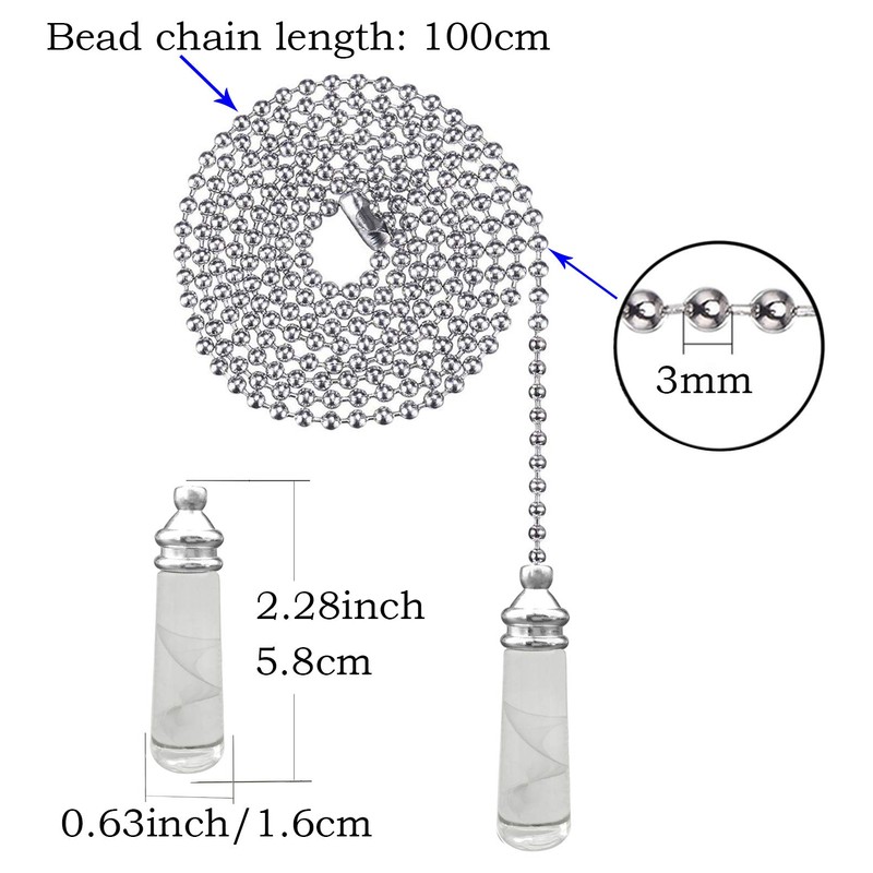 NewZC Light Pull Chain Extension with Ball Chain 100 cm