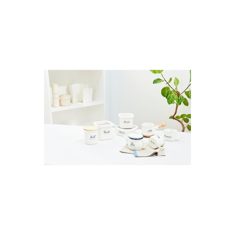 Lilly White Enameled Butter Case, White, Size: Approx. W15, D10,