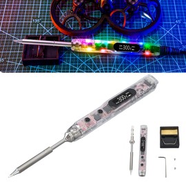 Digital Soldering Iron, Electric Soldering Iron Set, LED Soldering Iron USB C, 100 W DC 12 V-25 V Soldering Set, Soldering Iron DC/PD/QC OLED Soldering Iron Luminous Soldering Station with Ts B2 Head,