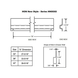 HON Lateral File Bar for 36" Wide HON Lateral Filing Cabinets - Cabinet Drawer Metal Rail Insert for Hanging File Folders (6-Pack)