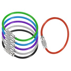 PATIKIL 3.9 Inch Length Wire Keychain Cable, 12 Pack Stainless Steel Key Ring Loop, Multicolor