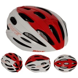 AWE® AWESprint™ Adult In Mould E-Bike/Bike Helmet White/Red 58-61cm *FREE 5 YEAR CRASH REPLACEMENT*