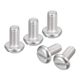 sourcing map 304 Stainless Steel Machine Screws, 10pcs M6x12mm Slotted Drive Pan Head Screw Bolts