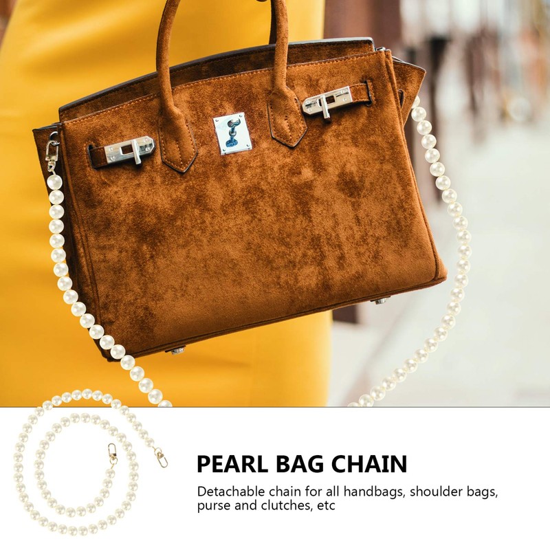 VALICLUD Pearl Handbag Chain Pearl Pearl Shoulder Strap Crossbody Bag