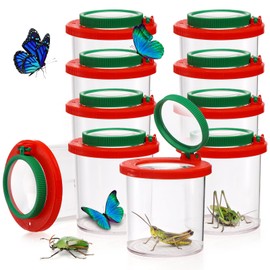 Coloch Set of 10 Insert Bug Viewer for Kids, Magnifying Insect Box with Fake Spider, Bug Magnifier Container Critter Insect Bug Cage Bug Jar Bug Viewer Collecting Kit Bug Catcher Set