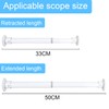 Wardlock 33cm-54cm White Extendable Stainless Steel Wardrobe Rail, Adjustable Clothes