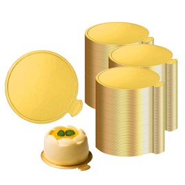 YYaaloa YYaaloa 300 Pcs 3 Inch Mini Cake Boards Mousse Cupcake Base for Cake Dessert Wedding Birthday Cake Pastry Decorative, Gold 8cm (Gold 300pcs, 3inch)
