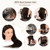 26" Manikin Head, Mannequin Head with 80% Real Human Hair,